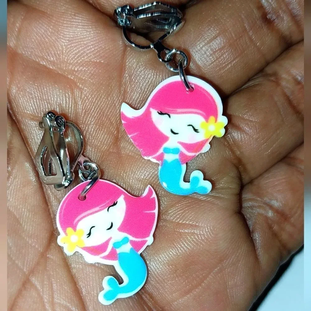 Super cute girls clip-on earrings